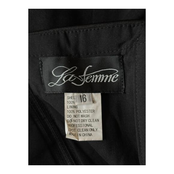 La Femme dress column gown black off the shoulder size 16 - Picture 5 of 7